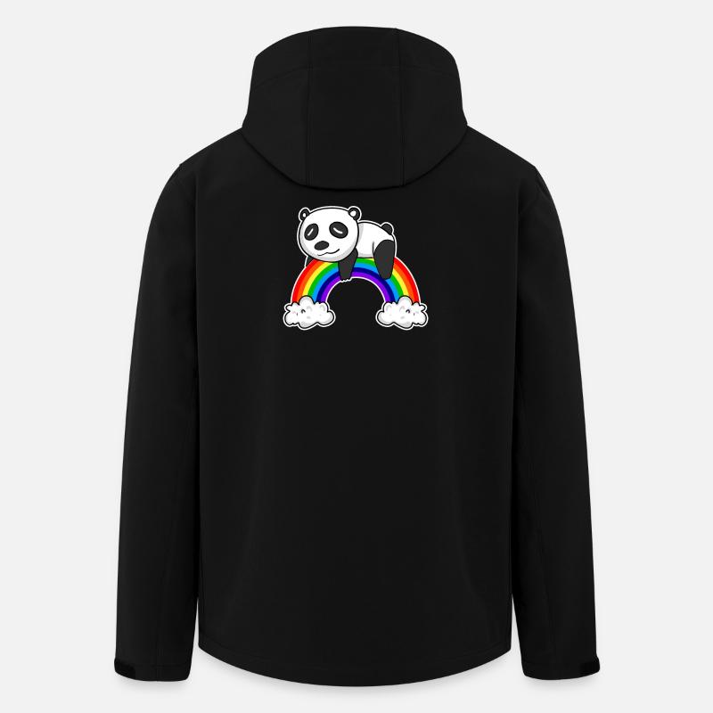 Rainbow Panda - Men’s Recycled Softshell Jacket by Stanley/Stella - black