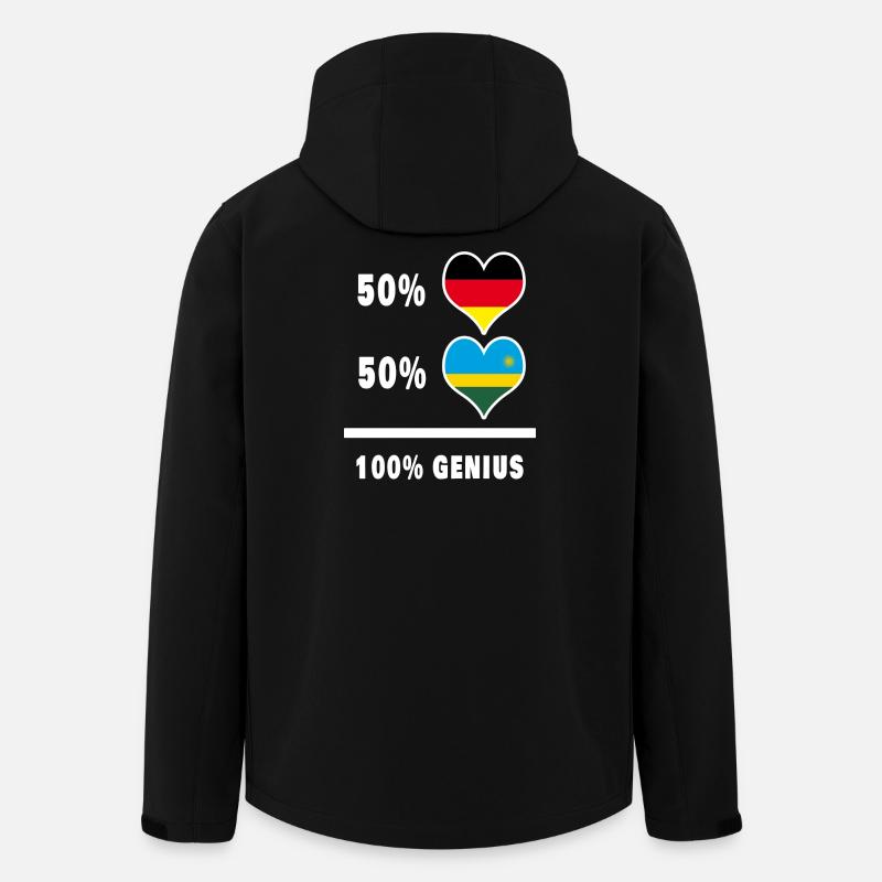 Deutschland und Ruanda 100% Genial / Geschenk - Recycelte Männer Softshell-Jacke von Stanley/Stella - Schwarz