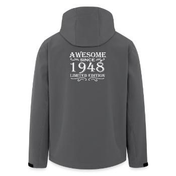1948 - Born 1948 - Men’s Recycled Softshell Jacket by Stanley/Stella - anthracite - Back - AI Model Male 185 light (185cm)