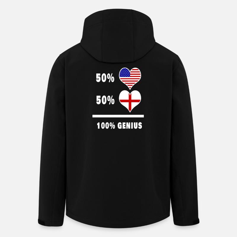 England and USA Genius / gift - Men’s Recycled Softshell Jacket by Stanley/Stella - black