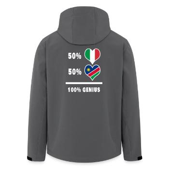 Brillante Italie et Namibie / Cadeau - Veste softshell homme en polyester recyclé Stanley/Stella - charbon - Dos - AI Model Male 185 light (185cm)