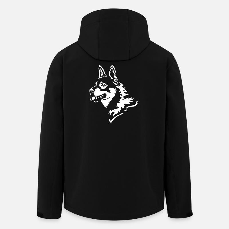 Jämthund Kopf "Black Edition" - Recycelte Männer Softshell-Jacke von Stanley/Stella - Schwarz