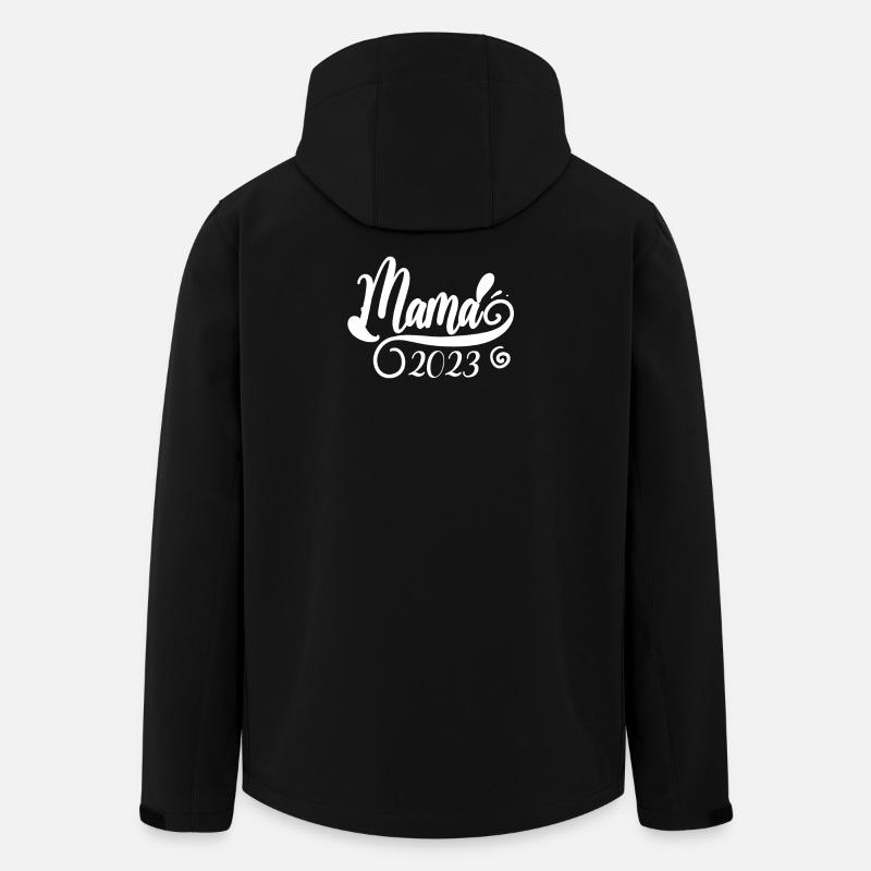 Maman 2023 Mère Grossesse Enceinte - Veste softshell homme en polyester recyclé Stanley/Stella - noir