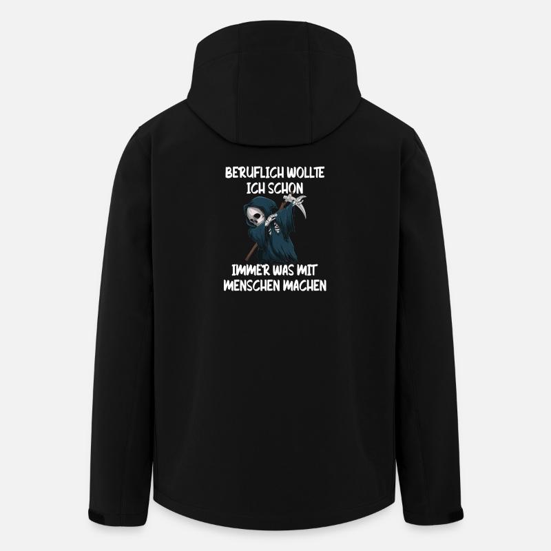 Sensenmann Berufswunsch Mit Menschen - Recycelte Männer Softshell-Jacke von Stanley/Stella - Schwarz