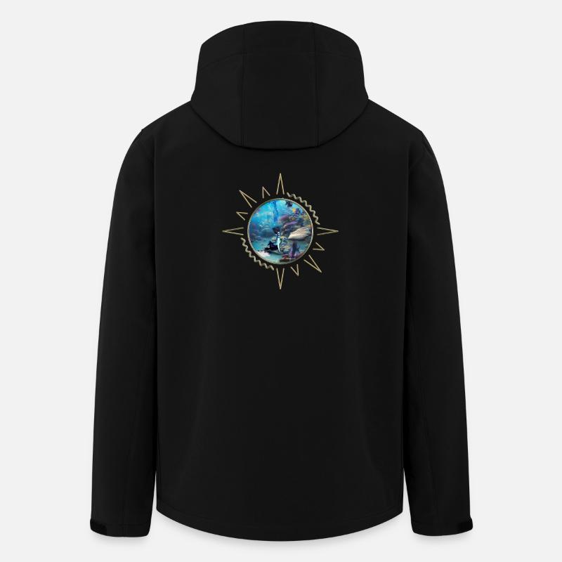 Merveilleuse sirène avec des méduses - Veste softshell homme en polyester recyclé Stanley/Stella - noir