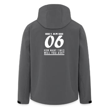 Je suis 6 - 6 cadeau d’anniversaire - Veste softshell homme en polyester recyclé Stanley/Stella - charbon - Dos - AI Model Male 185 light (185cm)