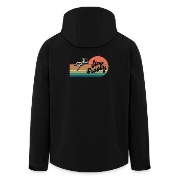Stay Groovy -Retro Astronaut - Recycelte Männer Softshell-Jacke von Stanley/Stella - Schwarz - Hinten - AI Model Male 185 light (185cm)