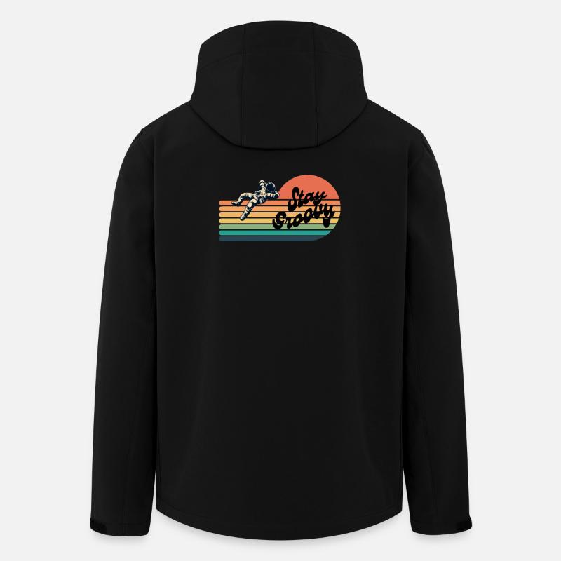 Stay Groovy -Retro Astronaut - Recycelte Männer Softshell-Jacke von Stanley/Stella - Schwarz