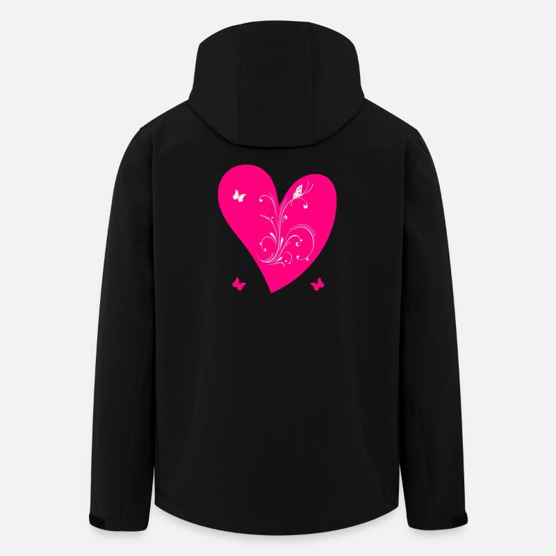 Pink Heart and Butterflies - Recycelte Männer Softshell-Jacke von Stanley/Stella - Schwarz