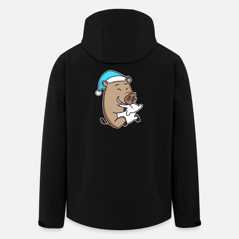 Sanglier Bébé Cochon - Veste softshell homme en polyester recyclé Stanley/Stella - noir