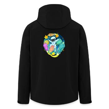 Astronaute dans l’espace avec des fusées - Veste softshell homme en polyester recyclé Stanley/Stella - noir - Dos - AI Model Male 185 light (185cm)