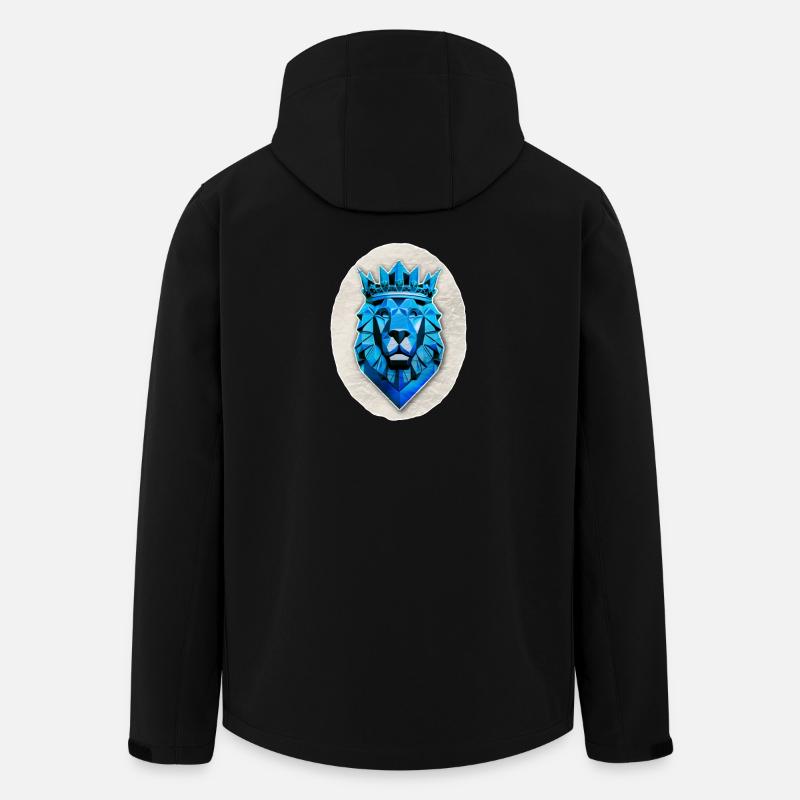 Blauer geometrischer Löwe - Polygon - Recycelte Männer Softshell-Jacke von Stanley/Stella - Schwarz