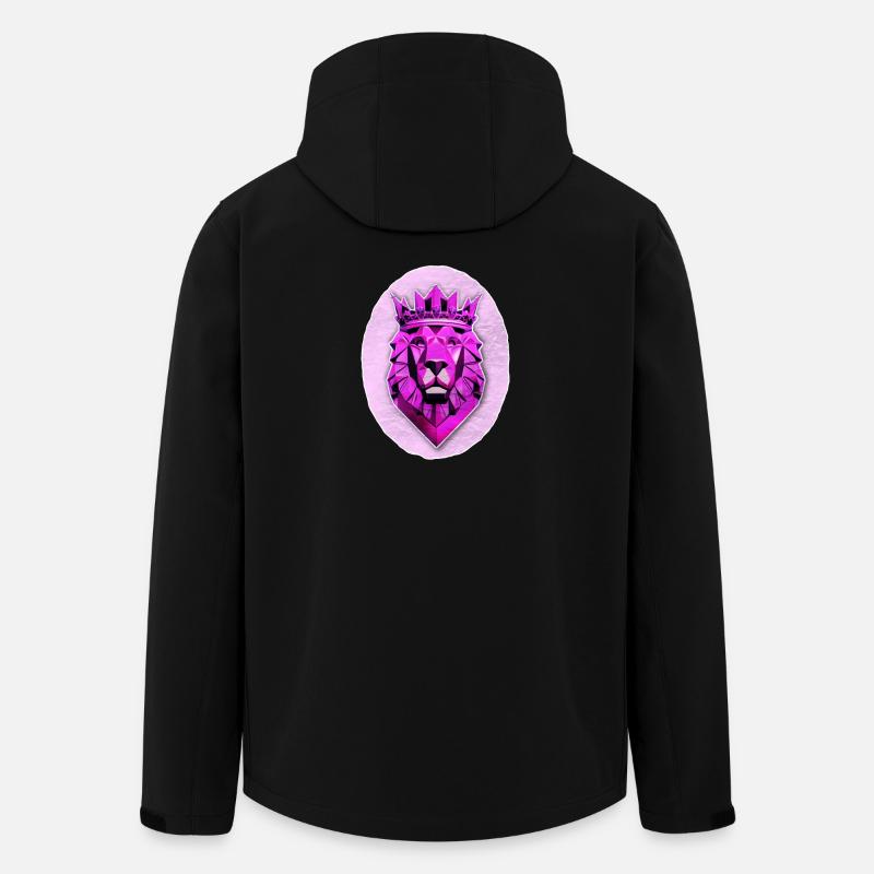 Geometric lion with magenta crown - Men’s Recycled Softshell Jacket by Stanley/Stella - black