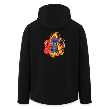 2ème anniversaire Garçon 2 ans Ninja - Veste softshell homme en polyester recyclé Stanley/Stella - noir - Dos - AI Model Male 185 light (185cm)