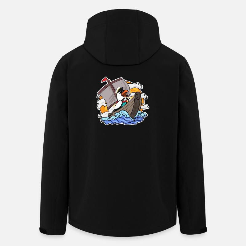 Seagull in the boat - Men’s Recycled Softshell Jacket by Stanley/Stella - black