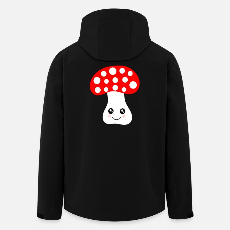 Kawaii, mushroom, toadstool - Men’s Recycled Softshell Jacket by Stanley/Stella - black