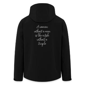 A Woman Without A Man - Men’s Recycled Softshell Jacket by Stanley/Stella - black - Back - AI Model Male 185 light (185cm)