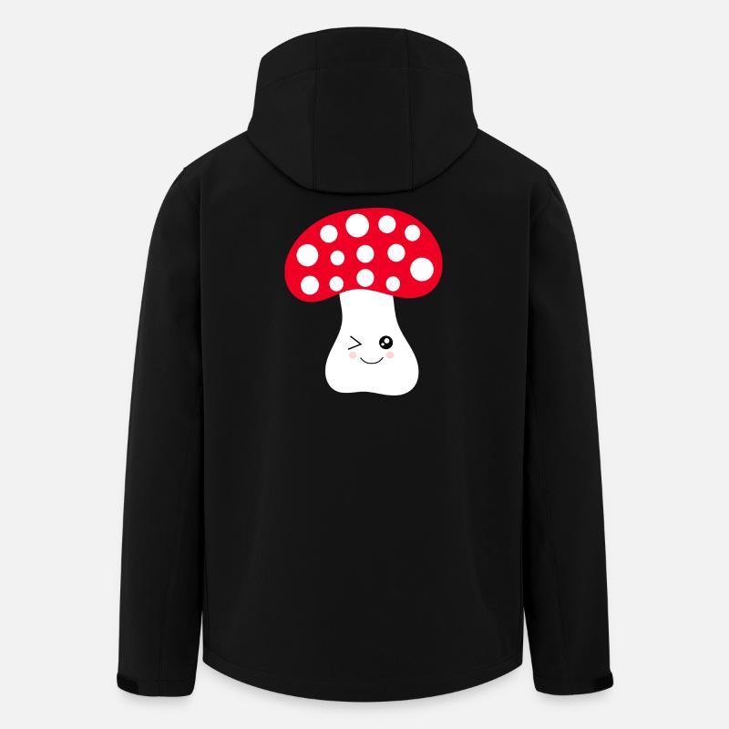 Kawaii, mushroom, toadstool - Men’s Recycled Softshell Jacket by Stanley/Stella - black