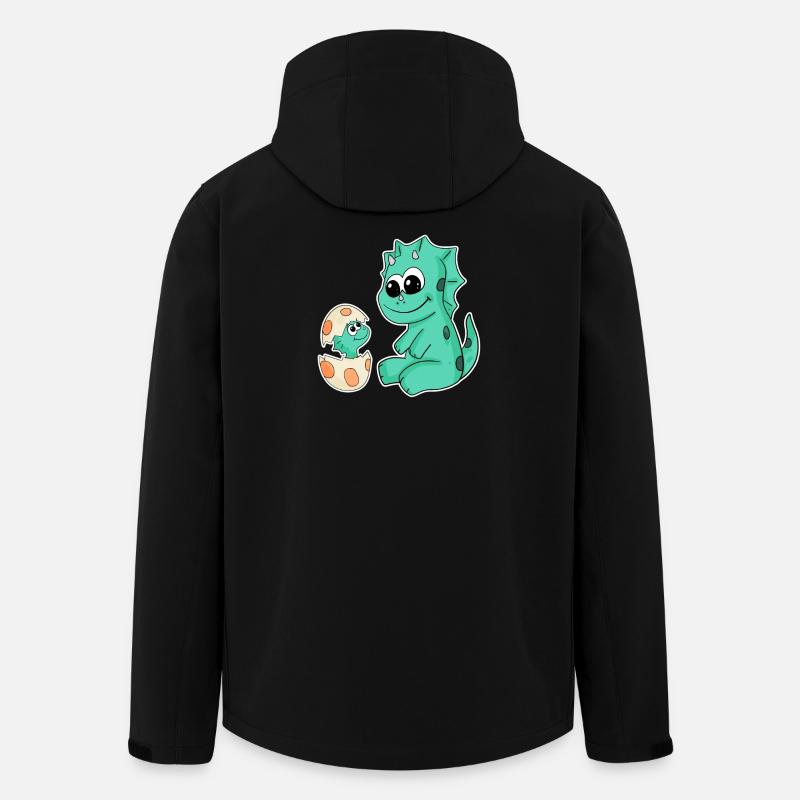 Dinosaurier mit Baby Dinosaurier - Recycelte Männer Softshell-Jacke von Stanley/Stella - Schwarz