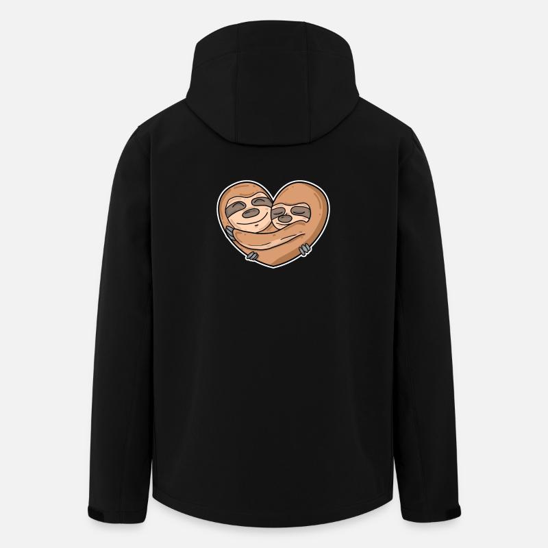 Faultier Herz - Recycelte Männer Softshell-Jacke von Stanley/Stella - Schwarz