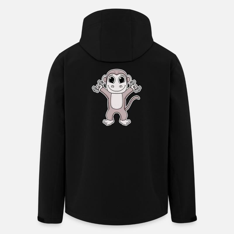 Bodybuilder Monkey Fitness Motivation Cadeau - Veste softshell homme en polyester recyclé Stanley/Stella - noir