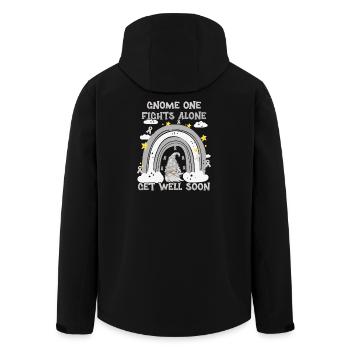 Gnome One Fights Alone Brain Cancer - Men’s Recycled Softshell Jacket by Stanley/Stella - black - Back - AI Model Male 185 light (185cm)