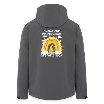 Gnome One Fights Alone Childhood Cancer - Men’s Recycled Softshell Jacket by Stanley/Stella - anthracite - Back - AI Model Male 185 light (185cm)