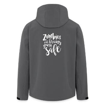 Les zombies mangent des cerveaux, vous êtes en sécurité - Veste softshell homme en polyester recyclé Stanley/Stella - charbon - Dos - AI Model Male 185 light (185cm)