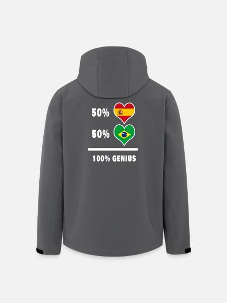 Brazil and Spain genius / gift - Men’s Recycled Softshell Jacket by Stanley/Stella - black