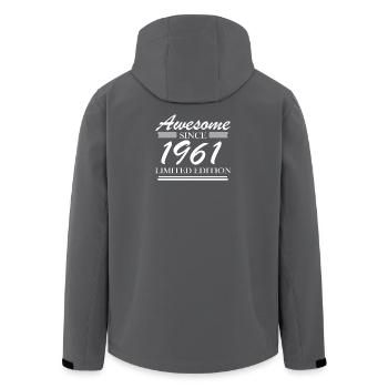 1961 - Born 1961 - Men’s Recycled Softshell Jacket by Stanley/Stella - anthracite - Back - AI Model Male 185 light (185cm)