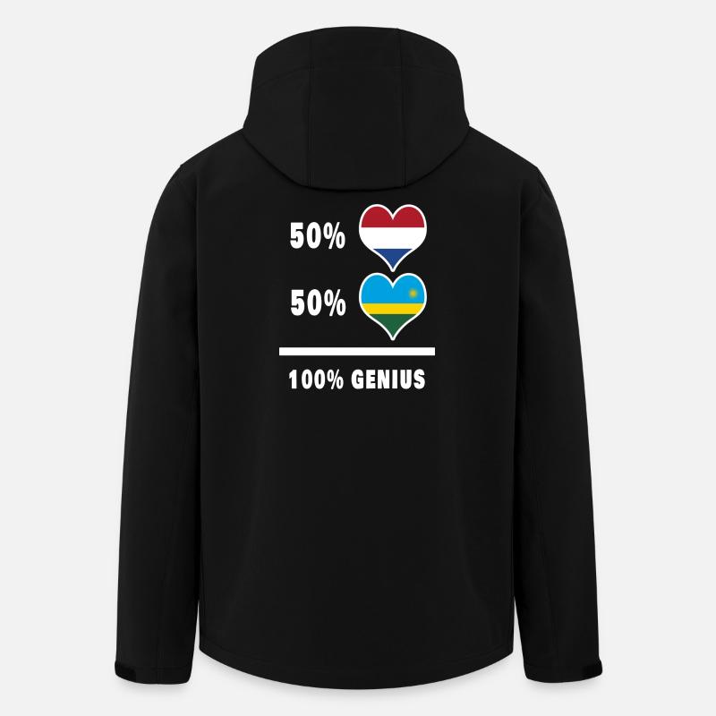 Rwanda et Pays-Bas génie / cadeau - Veste softshell homme en polyester recyclé Stanley/Stella - noir