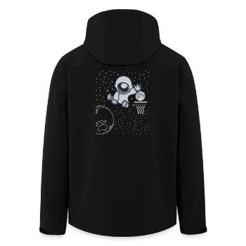 Astronaut Playing Basketball - Funny Basketball - Recycelte Männer Softshell-Jacke von Stanley/Stella - Schwarz - Hinten - AI Model Male 185 light (185cm)