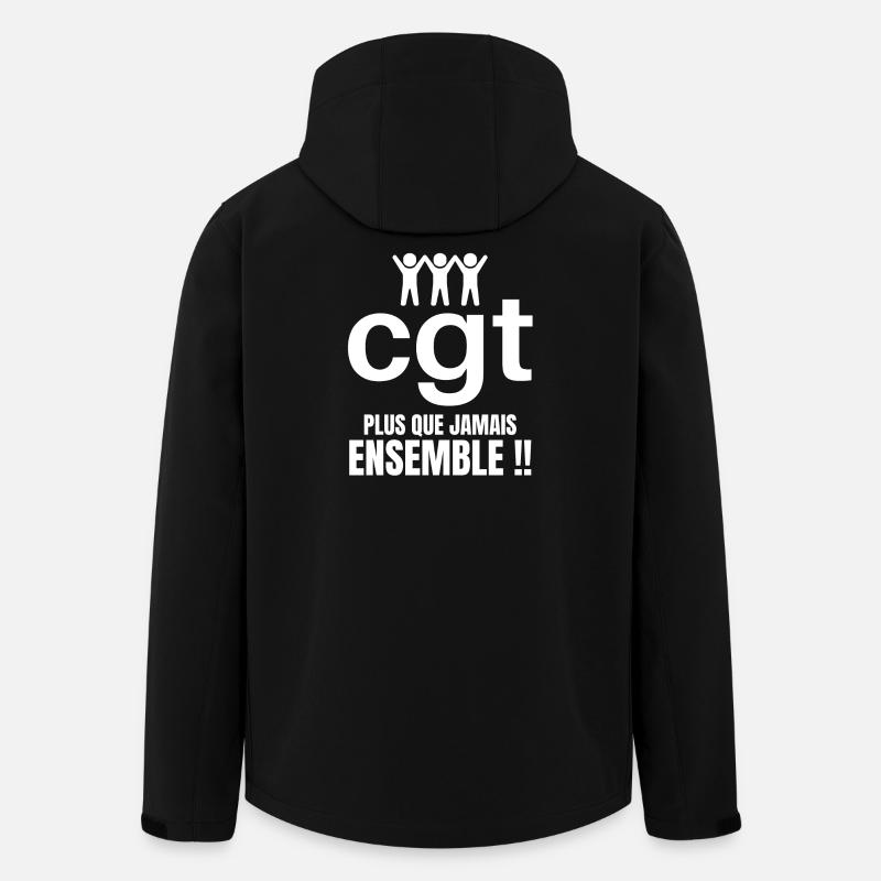 syndicat, manifestation, lutte des classes - Veste softshell homme en polyester recyclé Stanley/Stella - noir