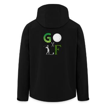 Golf - Golf Lovers - Recycelte Männer Softshell-Jacke von Stanley/Stella - Schwarz - Hinten - AI Model Male 185 light (185cm)