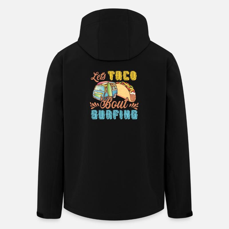 Let's Taco Bout Surfing Lover - Men’s Recycled Softshell Jacket by Stanley/Stella - black