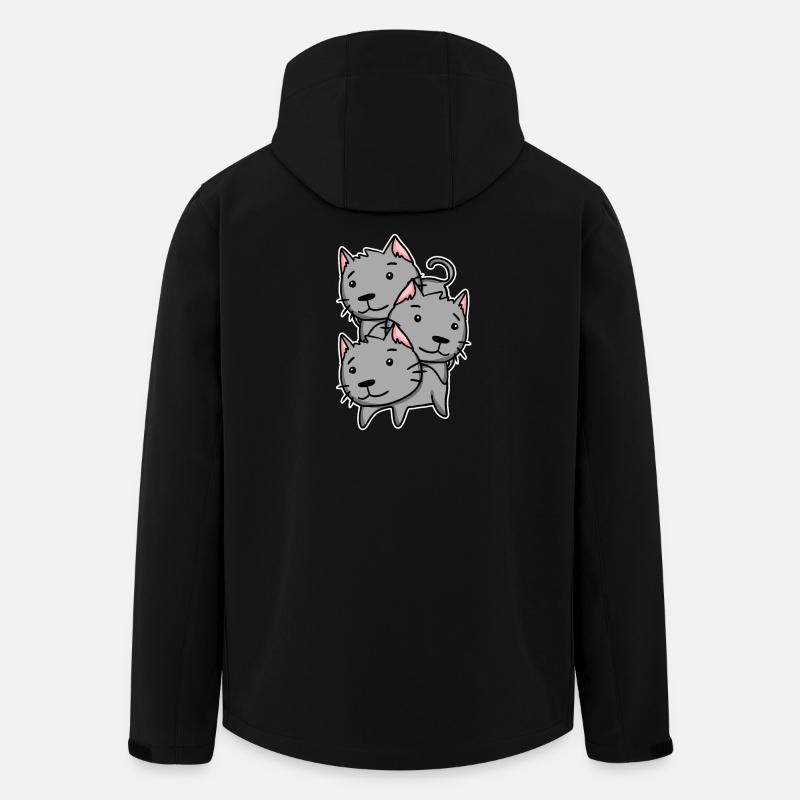 Niedliche Katzen - Recycelte Männer Softshell-Jacke von Stanley/Stella - Schwarz