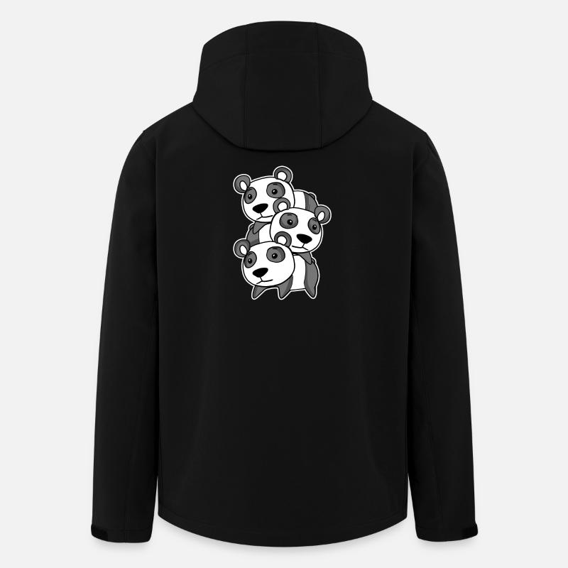 Cute pandas - Men’s Recycled Softshell Jacket by Stanley/Stella - black