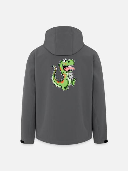 Dinosaur with Baby Dinosaur Egg - Men’s Recycled Softshell Jacket by Stanley/Stella - black