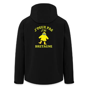 Bretagne, Bretagne humour, j'aime la Bretagne - Veste softshell homme en polyester recyclé Stanley/Stella - noir - Dos - AI Model Male 185 light (185cm)