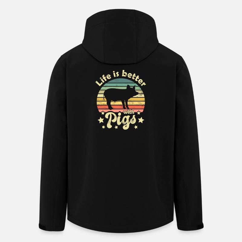 Schwein Schweine - Recycelte Männer Softshell-Jacke von Stanley/Stella - Schwarz