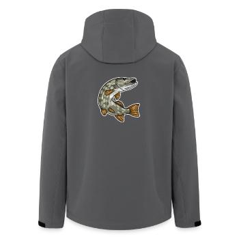 Pike - Men’s Recycled Softshell Jacket by Stanley/Stella - anthracite - Back - AI Model Male 185 light (185cm)