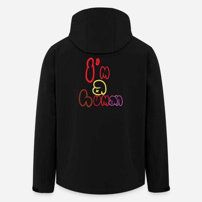 Ich bin ein Mensch - Recycelte Männer Softshell-Jacke von Stanley/Stella - Schwarz