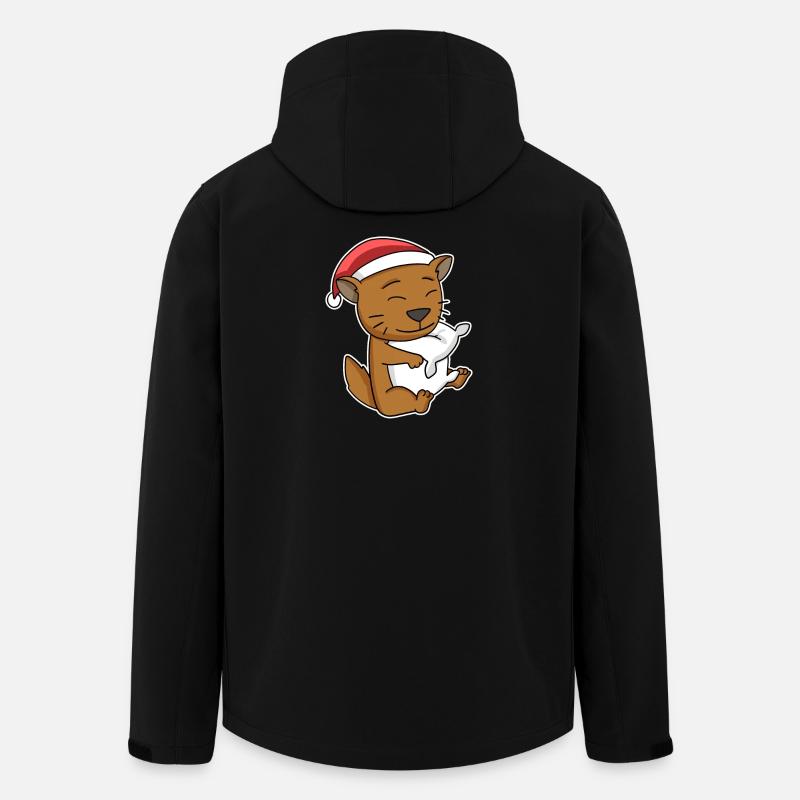Chat somalien Noël Sleeping Tired - Veste softshell homme en polyester recyclé Stanley/Stella - noir