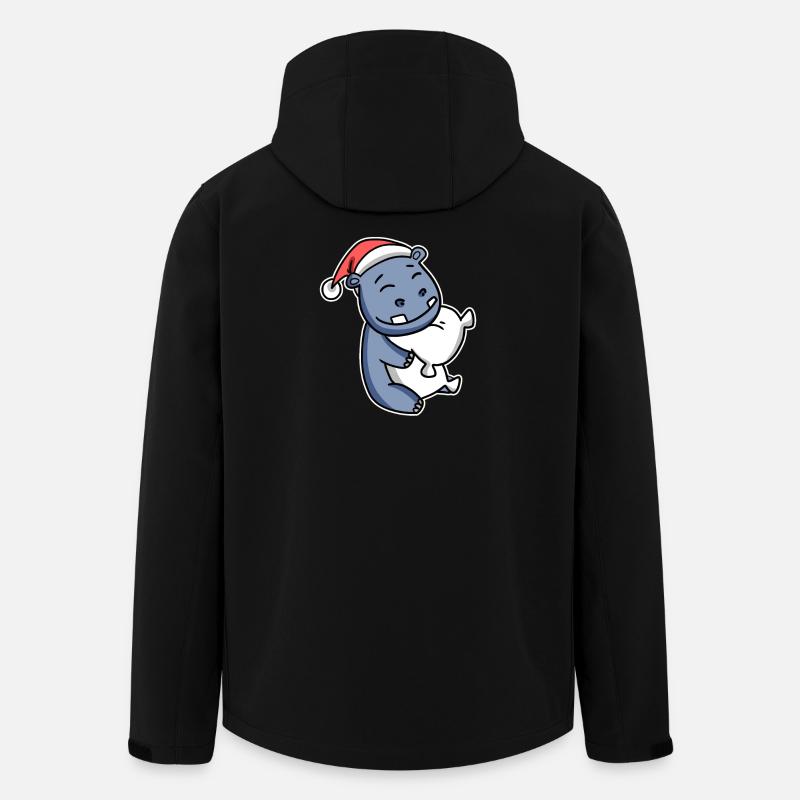 Hippopotamus Christmas - Men’s Recycled Softshell Jacket by Stanley/Stella - black