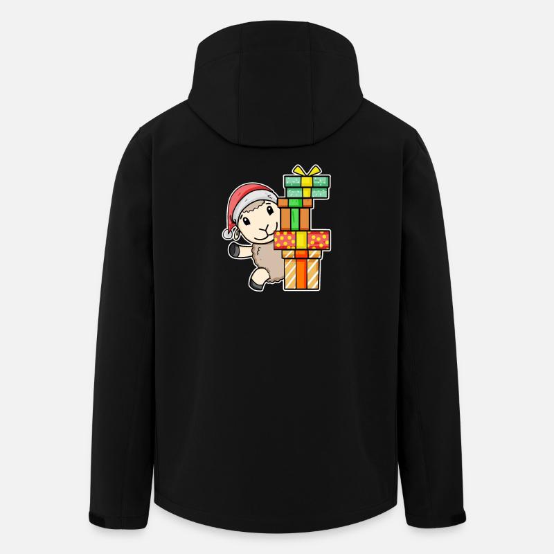 Christmas sheep with gifts - Men’s Recycled Softshell Jacket by Stanley/Stella - black