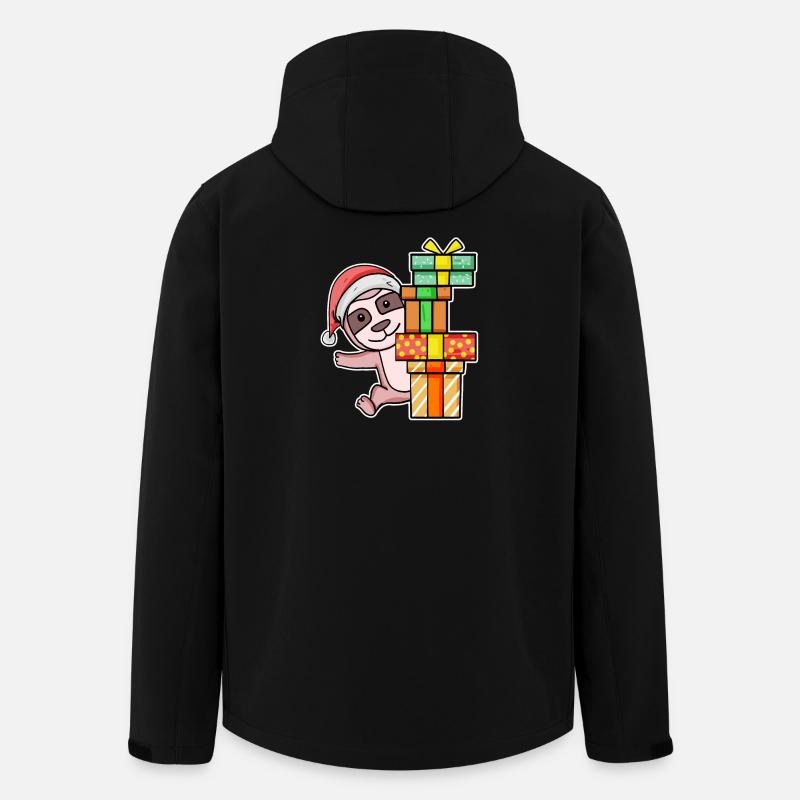 Paresseux de Noël avec cadeaux - Veste softshell homme en polyester recyclé Stanley/Stella - noir