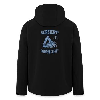 Bagger Baggerfahrer Baugeräteführer Schweres Gerät - Recycelte Männer Softshell-Jacke von Stanley/Stella - Schwarz - Hinten - AI Model Male 185 light (185cm)