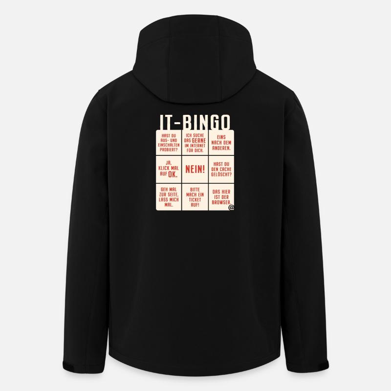 IT Support Bingo Service Desk IT Helpdesk Sysadmin - Recycelte Männer Softshell-Jacke von Stanley/Stella - Schwarz