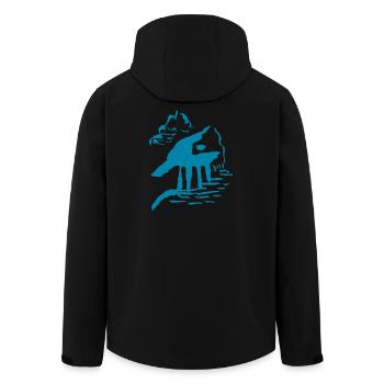 Abstract - Men’s Recycled Softshell Jacket by Stanley/Stella - black - Back - AI Model Male 185 light (185cm)