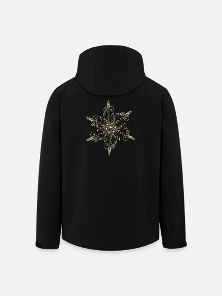 Snowflake Star Ice Crystal - Men’s Recycled Softshell Jacket by Stanley/Stella - black
